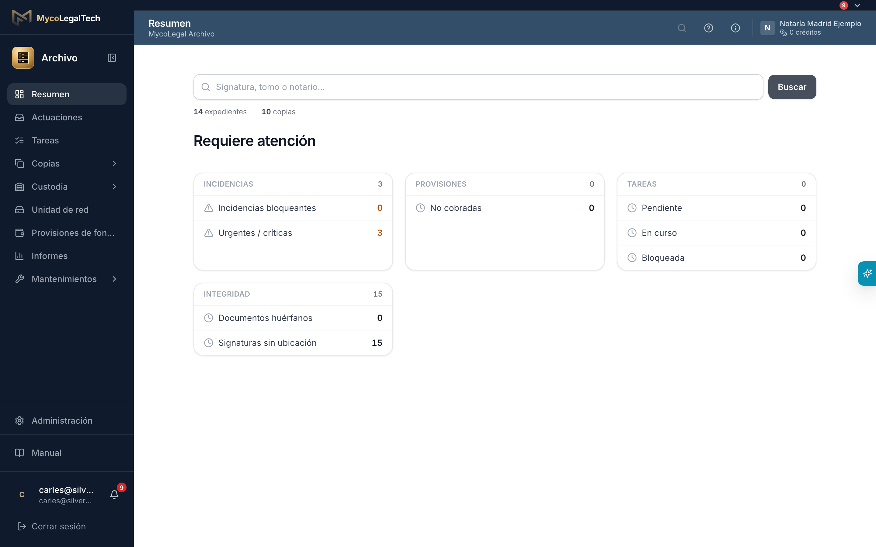 Archivo — Todo lo que requiere atención, en un vistazo