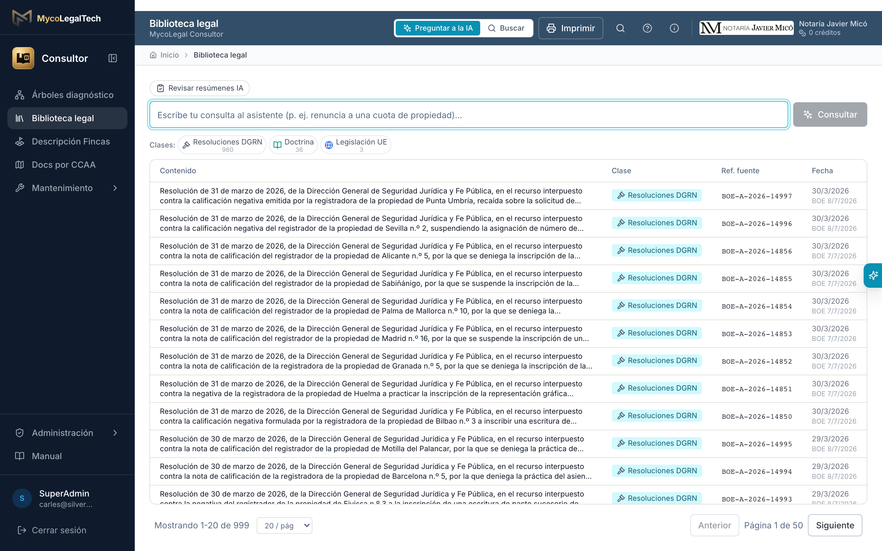 Consultor — Plataforma de conocimiento jurídico