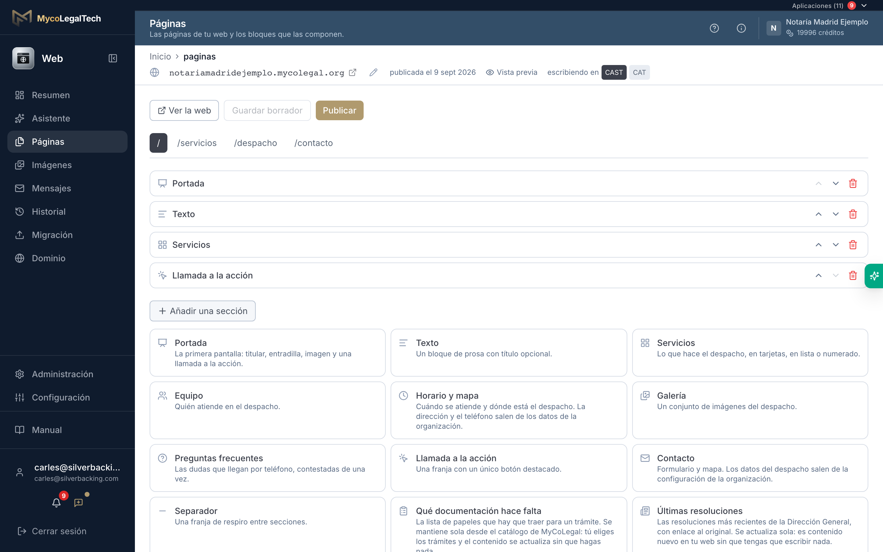Web — Contenido que se mantiene solo