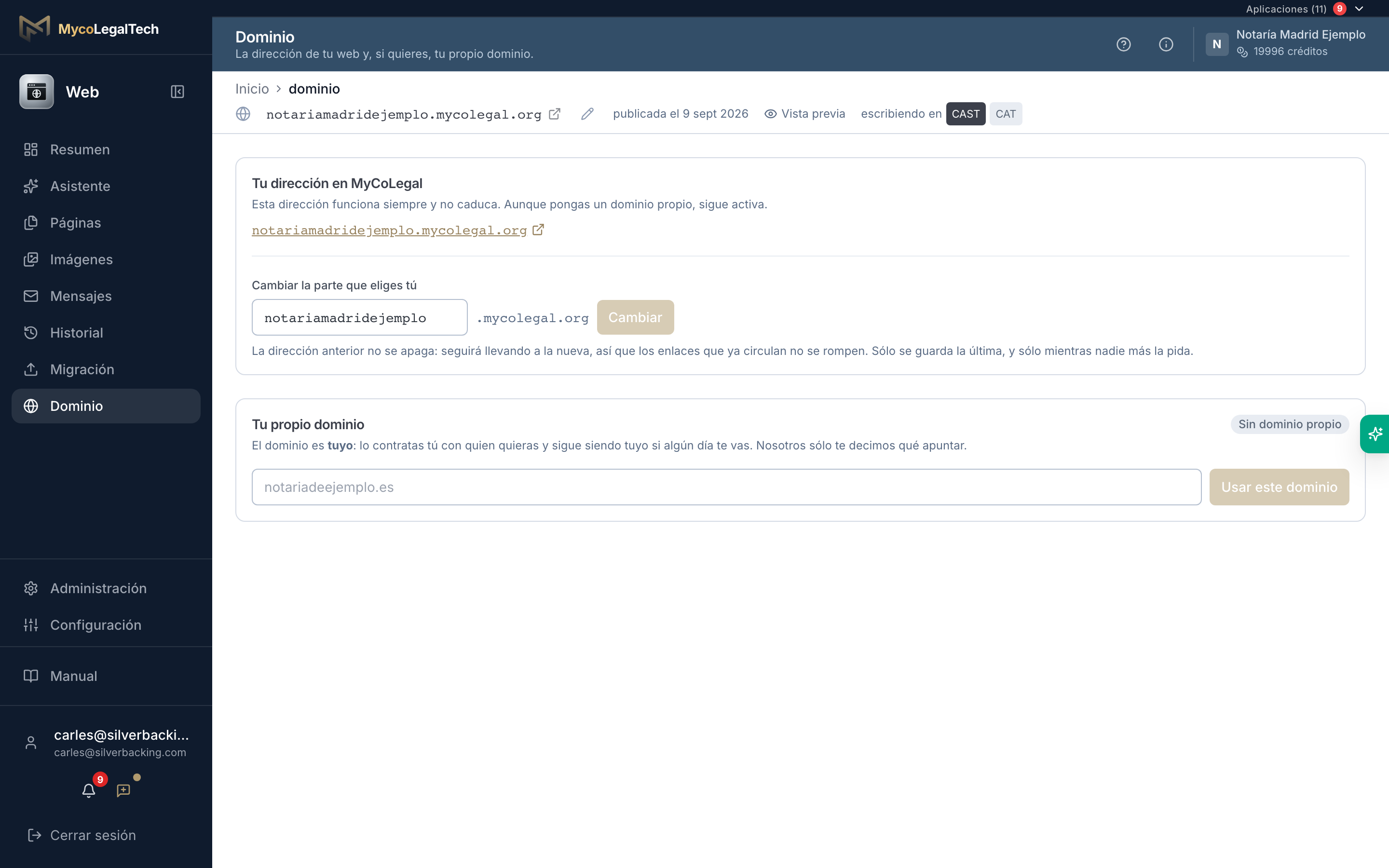 Web — Estrena hoy y pon tu dirección propia cuando quieras
